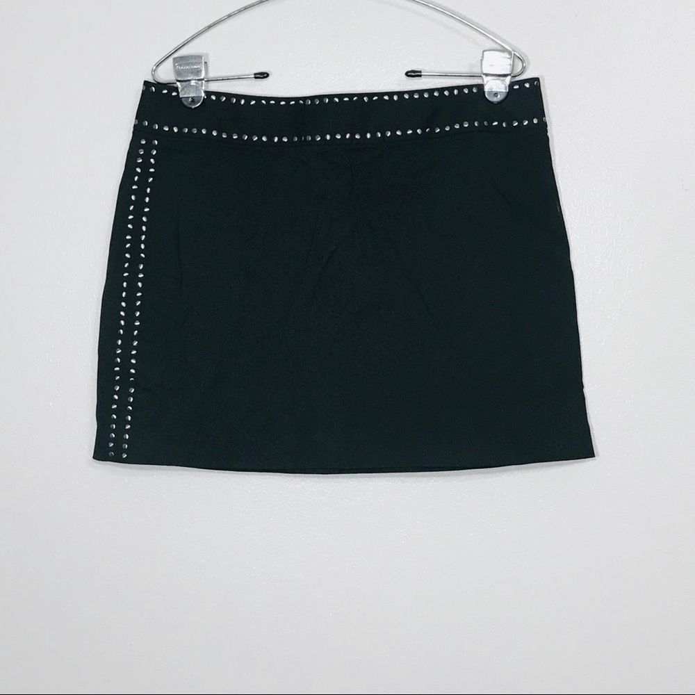 Black Studded Mini Skirt. Express. Zip back